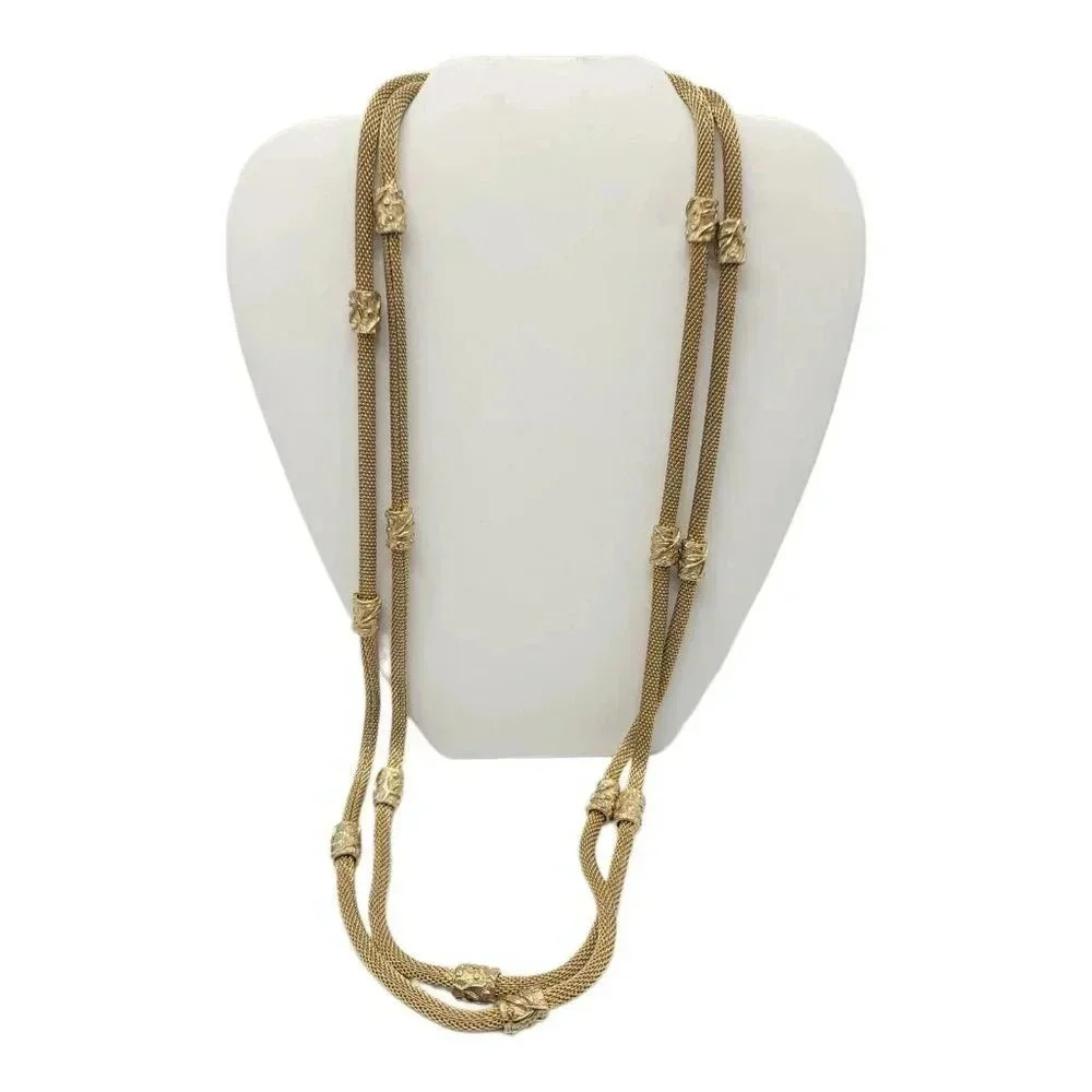 Vendome 61" Extra Long Ornate Gold Tone Metal Flapper Inspired Necklace